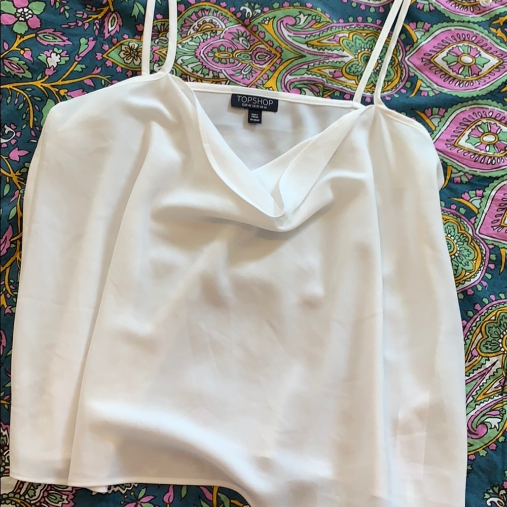 Top shop flowy white camisole